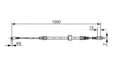 żażné lanko parkovacej brzdy BOSCH 1 987 477 854