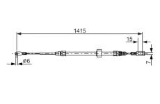 Tažné lanko, parkovací brzda BOSCH 1 987 477 856