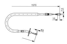 żażné lanko parkovacej brzdy BOSCH 1 987 477 860