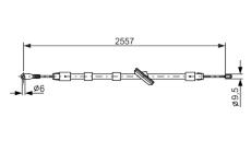 Tažné lanko, parkovací brzda BOSCH 1 987 477 896