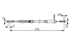 żażné lanko parkovacej brzdy BOSCH 1 987 477 900