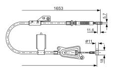 Tažné lanko, parkovací brzda BOSCH 1 987 477 915