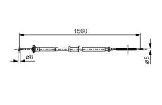 Tažné lanko, parkovací brzda BOSCH 1 987 477 925