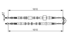 żażné lanko parkovacej brzdy BOSCH 1 987 477 936