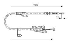 Tažné lanko, parkovací brzda BOSCH 1 987 477 943