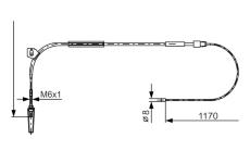 żażné lanko parkovacej brzdy BOSCH 1 987 477 961