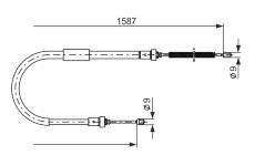 żażné lanko parkovacej brzdy BOSCH 1 987 477 965