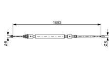 żażné lanko parkovacej brzdy BOSCH 1 987 477 993