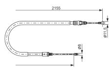 Tažné lanko, parkovací brzda BOSCH 1 987 477 994
