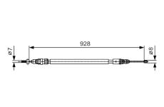 żażné lanko parkovacej brzdy BOSCH 1 987 482 000