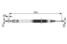 żażné lanko parkovacej brzdy BOSCH 1 987 482 001