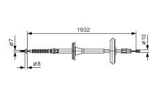 Tažné lanko, parkovací brzda BOSCH 1 987 482 021