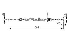 żażné lanko parkovacej brzdy BOSCH 1 987 482 023