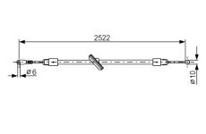 Tažné lanko, parkovací brzda BOSCH 1 987 482 029