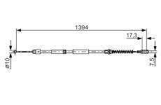 żażné lanko parkovacej brzdy BOSCH 1 987 482 033