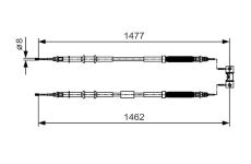 żażné lanko parkovacej brzdy BOSCH 1 987 482 037