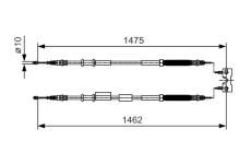 żażné lanko parkovacej brzdy BOSCH 1 987 482 039