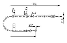 żażné lanko parkovacej brzdy BOSCH 1 987 482 052