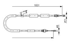 żażné lanko parkovacej brzdy BOSCH 1 987 482 058