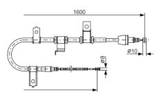 żażné lanko parkovacej brzdy BOSCH 1 987 482 073
