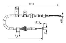żażné lanko parkovacej brzdy BOSCH 1 987 482 086