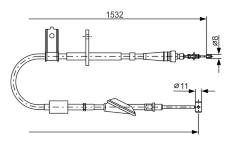 Tažné lanko, parkovací brzda BOSCH 1 987 482 093