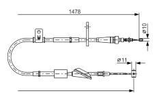 Tažné lanko, parkovací brzda BOSCH 1 987 482 096