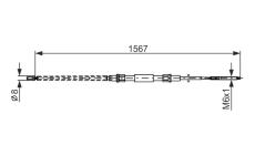 Tažné lanko, parkovací brzda BOSCH 1 987 482 104