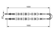 żażné lanko parkovacej brzdy BOSCH 1 987 482 107