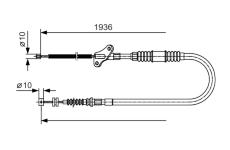 żażné lanko parkovacej brzdy BOSCH 1 987 482 110