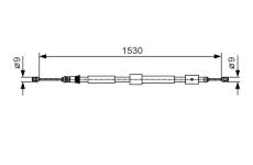 Tažné lanko, parkovací brzda BOSCH 1 987 482 114
