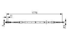 żażné lanko parkovacej brzdy BOSCH 1 987 482 126