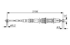 żażné lanko parkovacej brzdy BOSCH 1 987 482 127