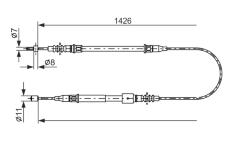 żażné lanko parkovacej brzdy BOSCH 1 987 482 140