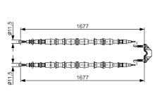 żażné lanko parkovacej brzdy BOSCH 1 987 482 141