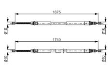 Tažné lanko, parkovací brzda BOSCH 1 987 482 144