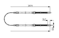 Tažné lanko, parkovací brzda BOSCH 1 987 482 148
