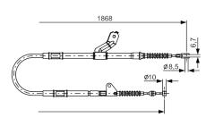 żażné lanko parkovacej brzdy BOSCH 1 987 482 158