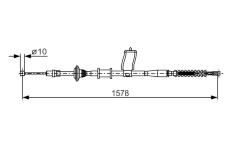 żażné lanko parkovacej brzdy BOSCH 1 987 482 173