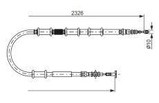 Tažné lanko, parkovací brzda BOSCH 1 987 482 185