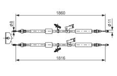 Tažné lanko, parkovací brzda Bosch 1987482189