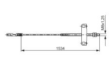 żażné lanko parkovacej brzdy BOSCH 1 987 482 195