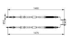 Tažné lanko, parkovací brzda BOSCH 1 987 482 198
