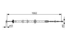 Tažné lanko, parkovací brzda BOSCH 1 987 482 206
