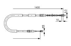 żażné lanko parkovacej brzdy BOSCH 1 987 482 218