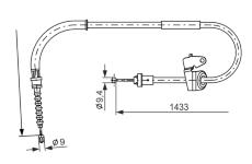 żażné lanko parkovacej brzdy BOSCH 1 987 482 231