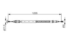 żażné lanko parkovacej brzdy BOSCH 1 987 482 235