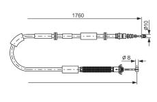 żażné lanko parkovacej brzdy BOSCH 1 987 482 239