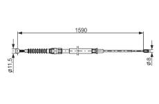 Tažné lanko, parkovací brzda BOSCH 1 987 482 265