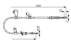 Tažné lanko, parkovací brzda BOSCH 1 987 482 271